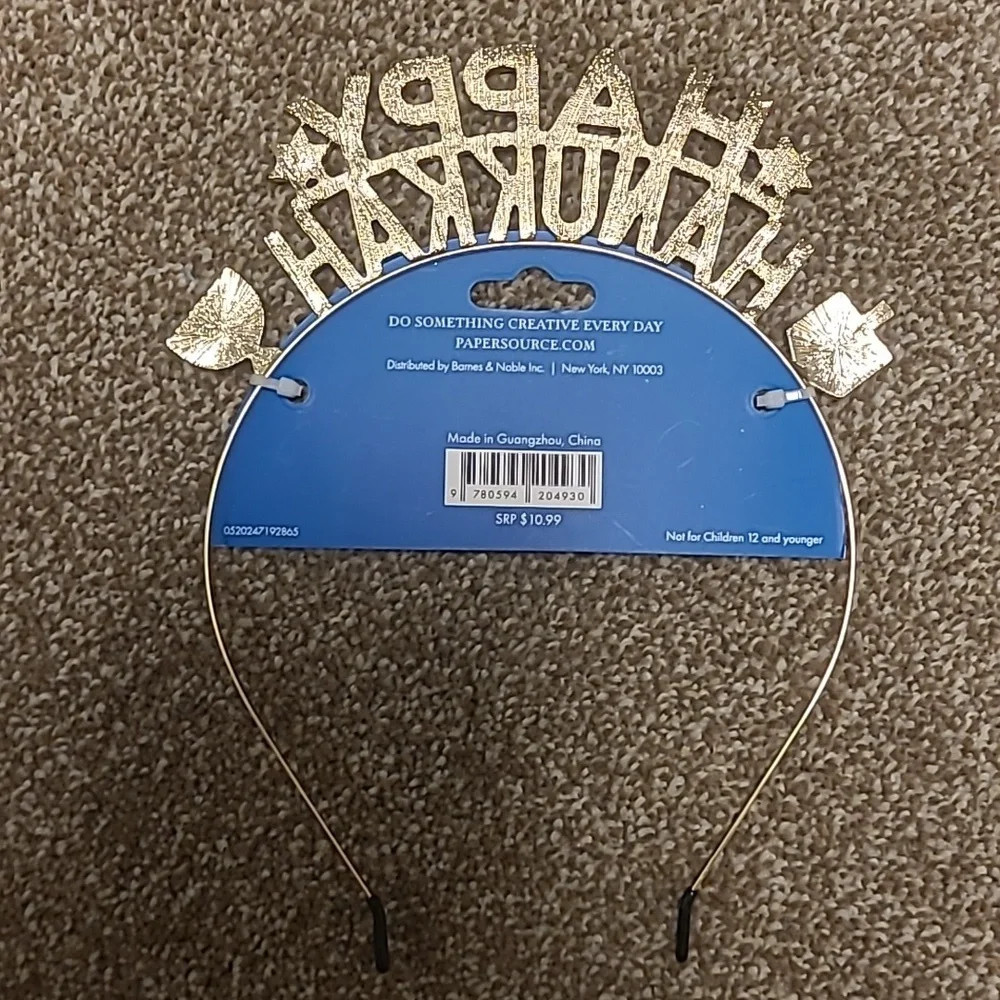 NWT Paper Source Happy Hanukkah Headband
